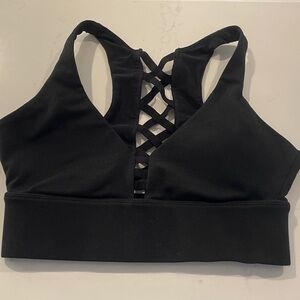 Fabletics Black Crisscross Sports Bra Women’s Size Small